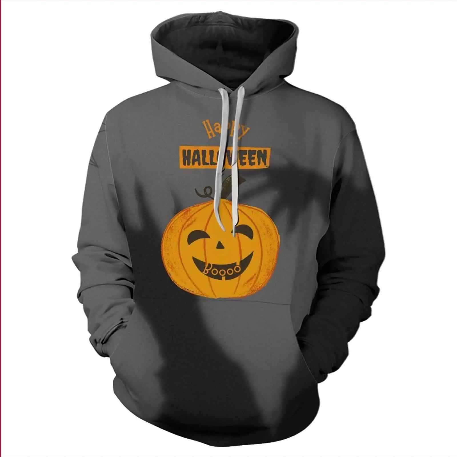 2024 Autumn European and American Tops Halloween Series Digital Printing Hooded Sweater Mens and Womens Plus Size Casual Y240920