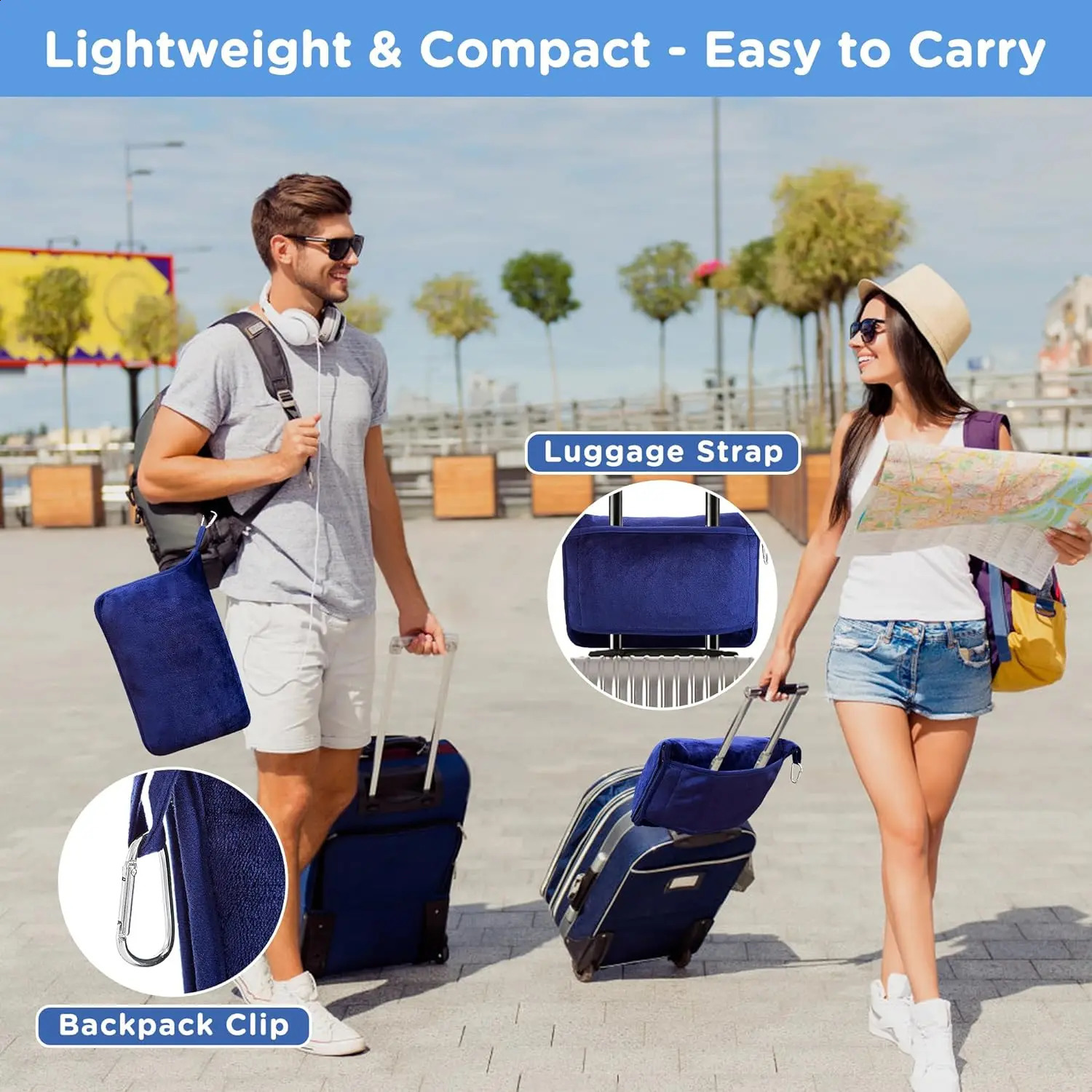 Portable travel blanket soft flannel airplane blanket 2-in-1 travel pillow and blanket set airplane wagon 240919