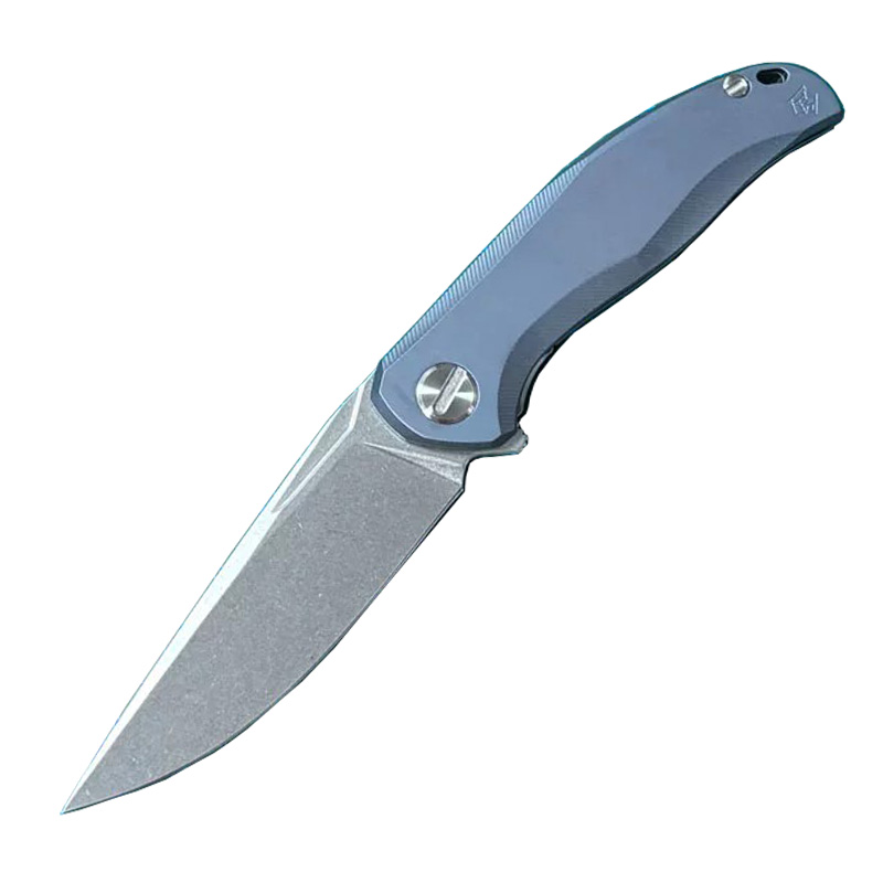 High End Flipper Knife M390 Stone Wash Drop Point Blade CNC TC4 Titanium Alloy Handle Ball Bearing Outdoor Camping Hiking Fishing EDC Pocket Knives
