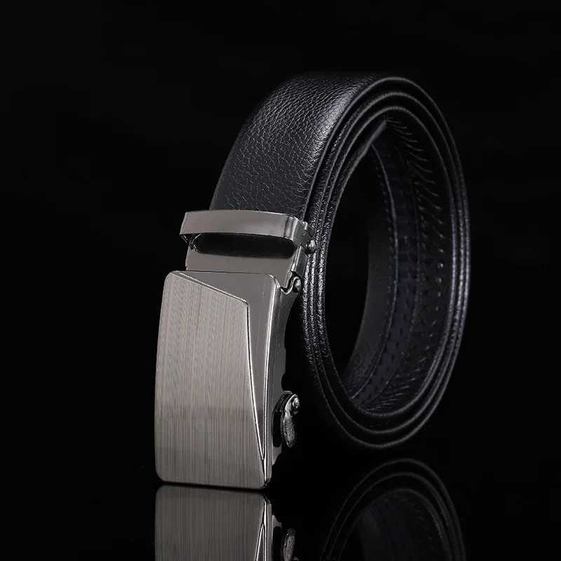 Mens Fashion PU Alloy Square Buckle Business Casual Belt Elegant Black Belt Mens Jeans Belt Metal Buckle W240920