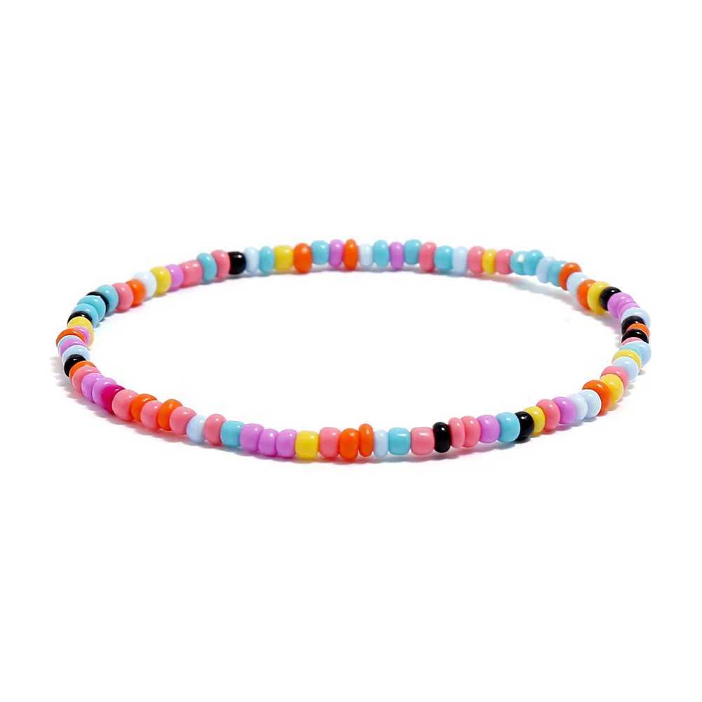 New Summer All-match Colorful Rice Bead Anklet Simple Bracelet Multi-purpose Beach Trend Foot Accessories FT1004 Y240920