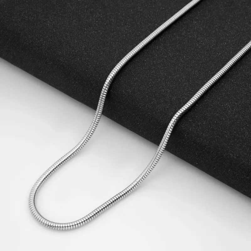50 60 70 80cm Silver Color Mens Dragon Box Bead Snake Long Stainless Steel Necklace Chain For Pendant Women Jewelry AccessoriesX240919