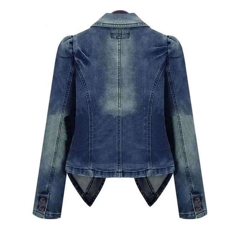 Spring Autumn Denim Blazer Women 2024New Long-Sleeved Single-Breasted Vintage Short Jeans Jacket Female Slim Coat Outerwear LadyX240920