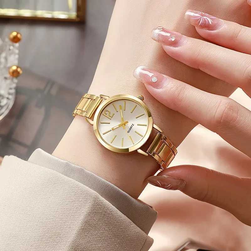 Womens Watch Luxury Women Simple Dial Hollow Strap Fashion Gold Bracelet Quartz Wristwatch Reloj Mujer Relogios FemininoX240920