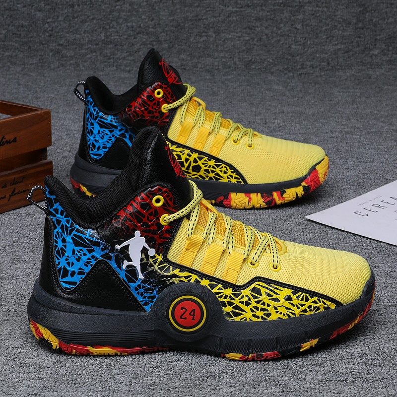 Original Fashion Outdoor Mesh Sneakers Breathable Cozy Boys Non-slip Basketball shoes Unisex Lace Up Equipment Large Male Shoes