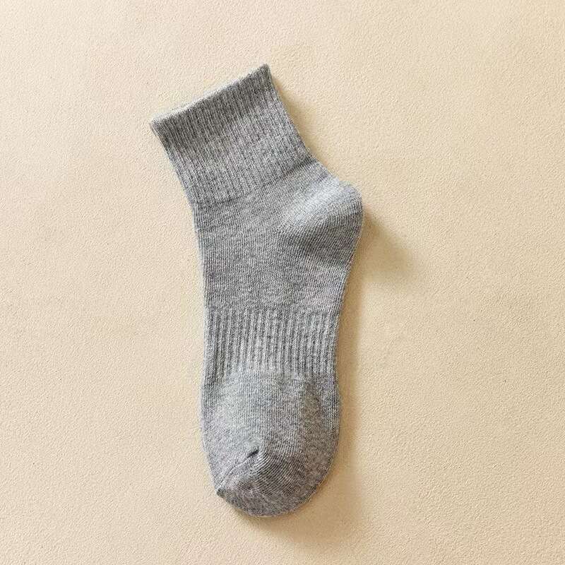 White Socks Children's Mid Length Socks Spring And Autumn White Sports Short Socks Sweat-Absorbing And Odor Proof Long Length Men's Socks So