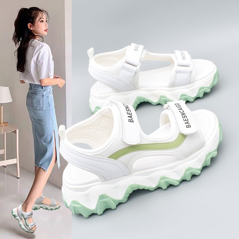Sports versatile sandals for women 2024 new summer fashion thick women's shoes, student soft soled beach casual shoes