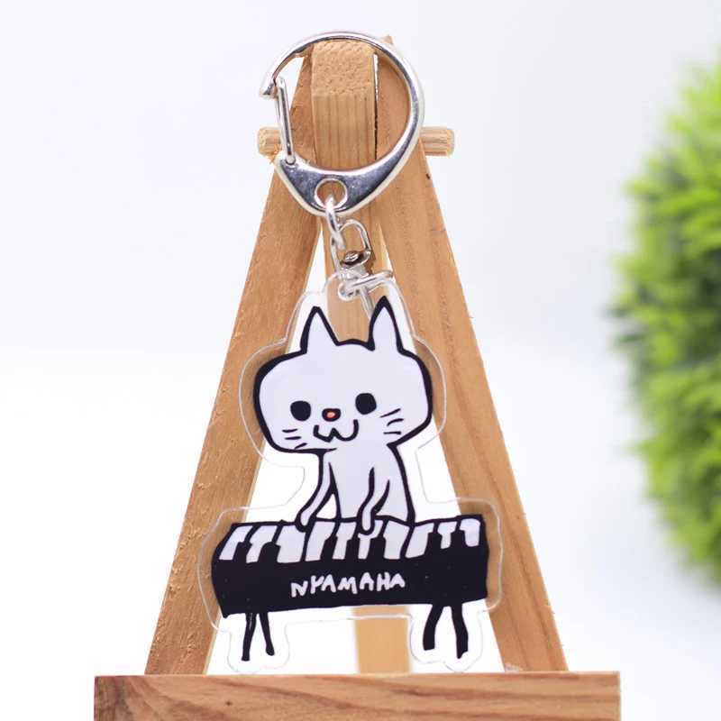 Cat Rock Band Keychain Arcylic Cartoon Figures Keyrings AccessoriesX240919