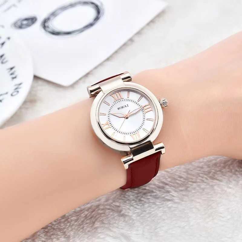 WOKAI high quality fashion casual women fresh style simple belt quartz watch female students waterproof luminous retro clockX240920