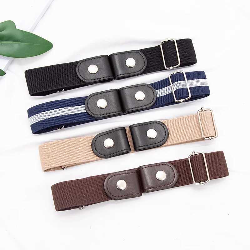 New adjustable womens buckle free waist belt jeans buckle free elastic waist elastic waist mens canvas belt lazy invisible belt W240920