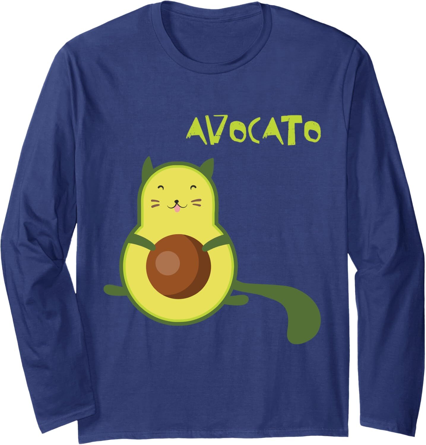 Long Sleeve Shirts for Men sweatshirt Avocato Funny Cute Cat Avocado Gift For Vegan Long Sleeve Tee Streetwear Casual tops clothes