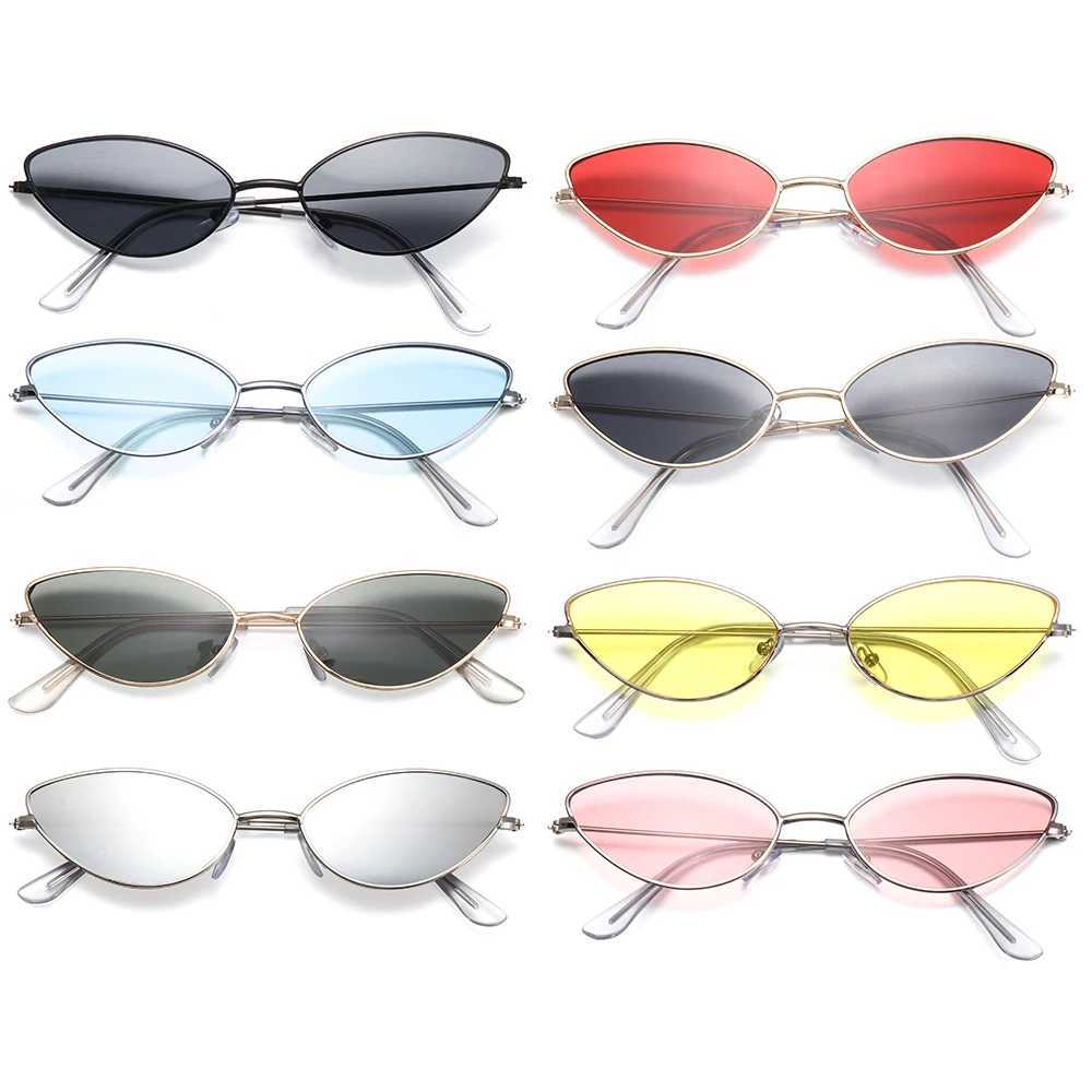 2021 Cute Sexy Cat Eye Sunglasses Luxury Metal Frame New Small Gold Red Vintage Fashion Cateye Sun Glasses Lady UV400 EyewearX240920