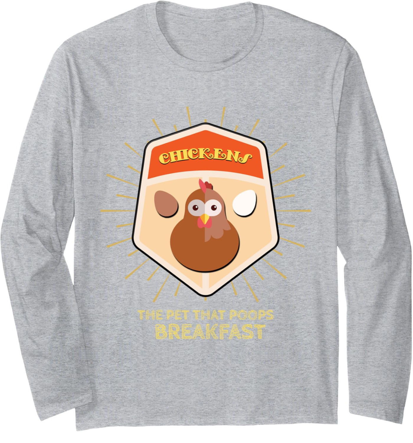 Long Sleeve Shirts for Men sweatshirt Chickens The Pet That Poops Breakfast Funny Hen Egg Long Sleeve Tee Streetwear Casual tops clothes