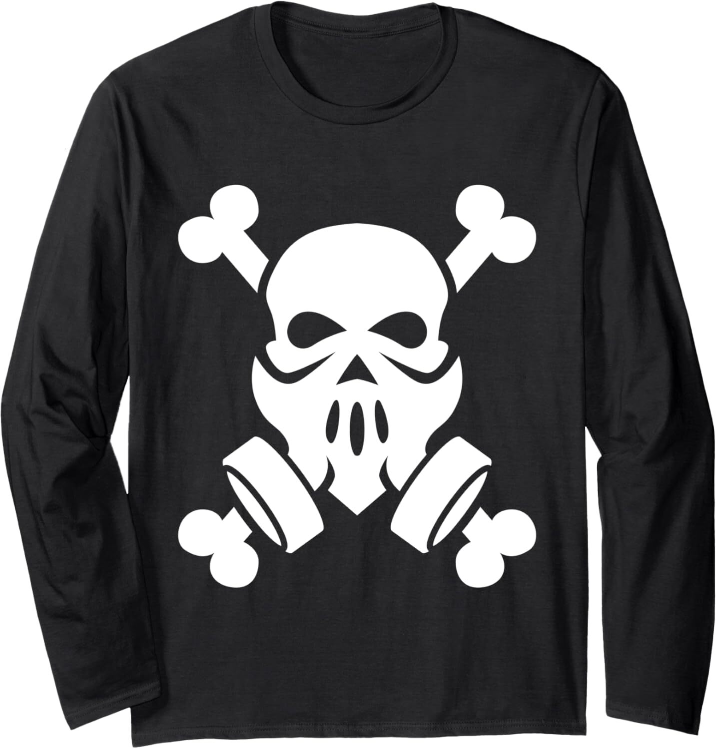 Long Sleeve Shirts for Men sweatshirt Dubstep Gas Mask Skull with Crossbones friends Long Sleeve Tee Streetwear Casual tops clothes trend