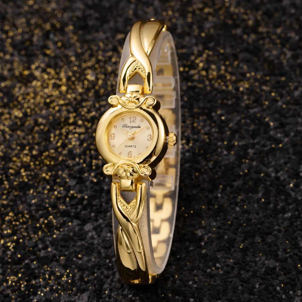 2023 Fashion Gold Vintage Watch for Women Luxury Elegant Quartz Watch Womens Pattern Bracelet Casual Wristwatches Reloj MujerX240920