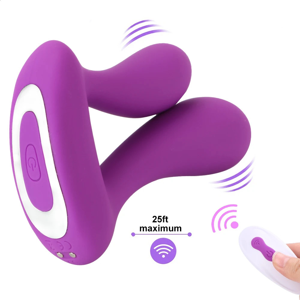 Double penetration dual head anal plug vibrator Anus vaginal massager 9speed Gspot stimulator remote control sex toy 240914