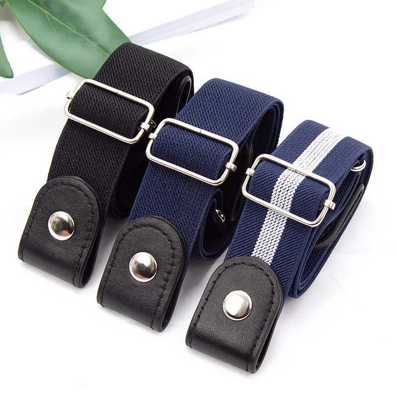 New adjustable womens buckle free waist belt jeans buckle free elastic waist elastic waist mens canvas belt lazy invisible belt W240920