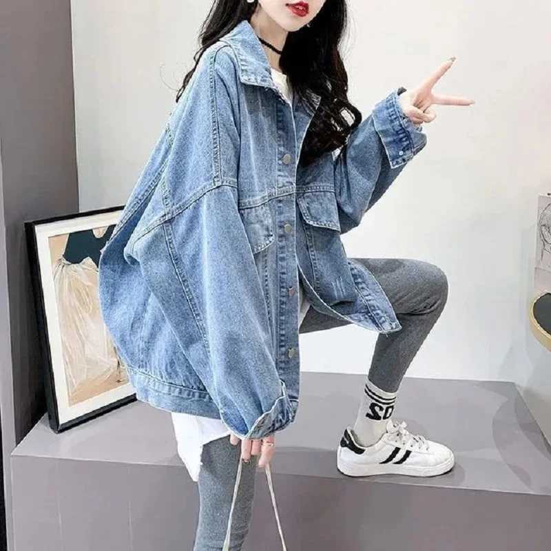Denim Jacket Womens New Spring Autumn Fried Street Embroidery Loose Jeans Coat Versatile Fashion Retro Female Outerwear TopsX240920