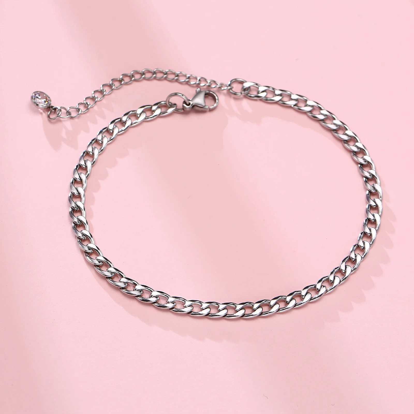 Rope Anklet Stainless Steel Rope Ankle Anklets Bracelets for Men Women Adjustable Twisted Rope Bracelet Gift Y240920