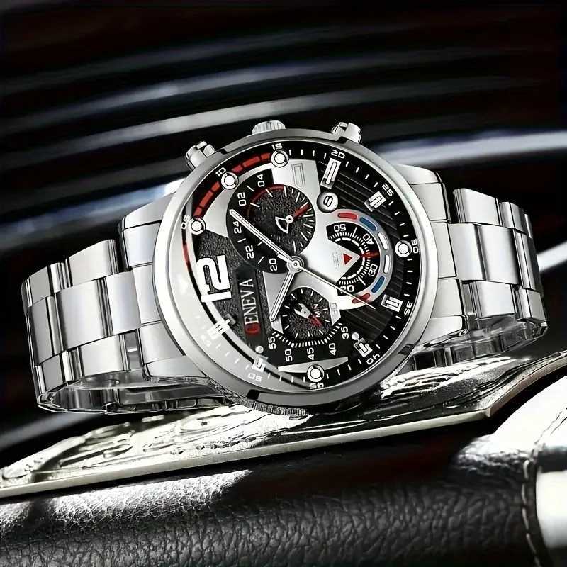 2 pieces round fashionable quartz watches + simple and exquisite bracelets for women menX240920