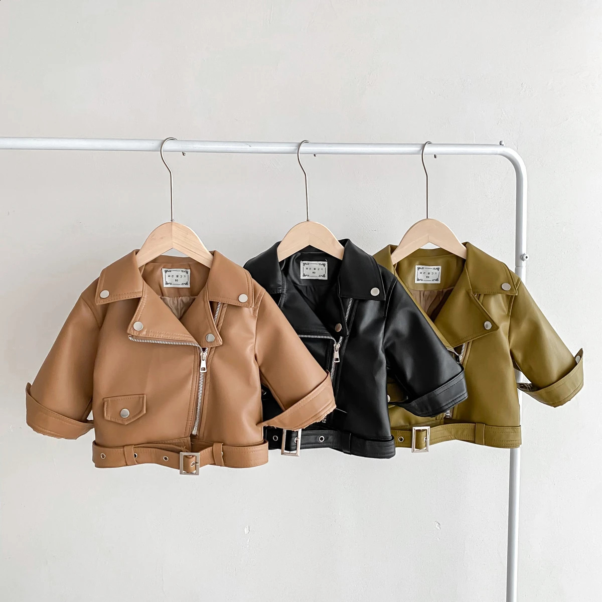 Winter Childrens Baby Girls Fashion Top - Childrens Leather Thick Zipper Girls Coat Preschool Trend Jacket 2-9Y 240918