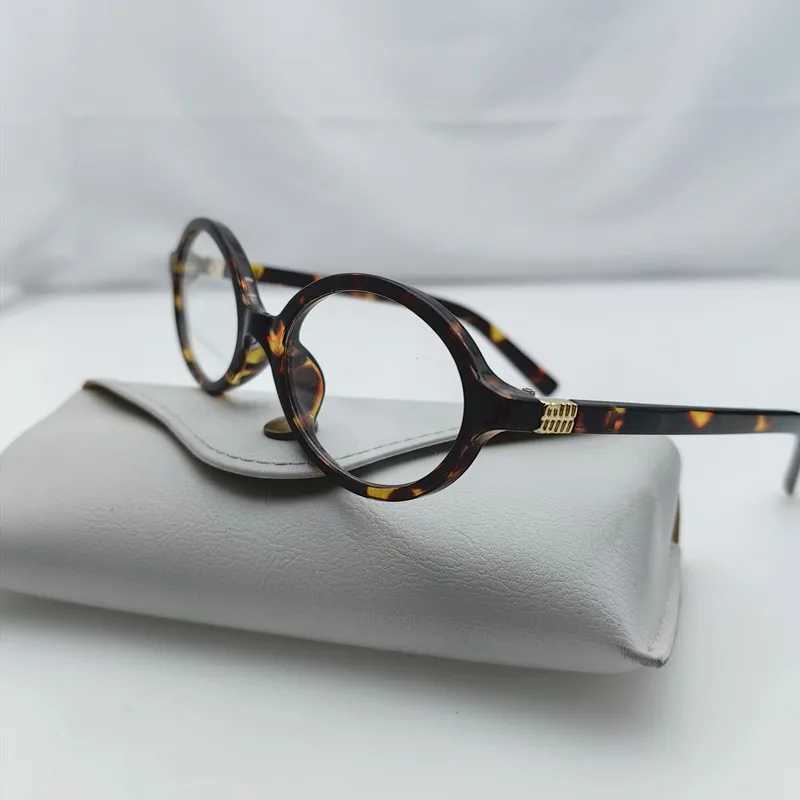 Vintage Oval Sunglasses NEW Women Luxury Brand Designer Small Oval Anti Blue Light Glasses Retro Fashion Men Leopard EyegalssesX240920