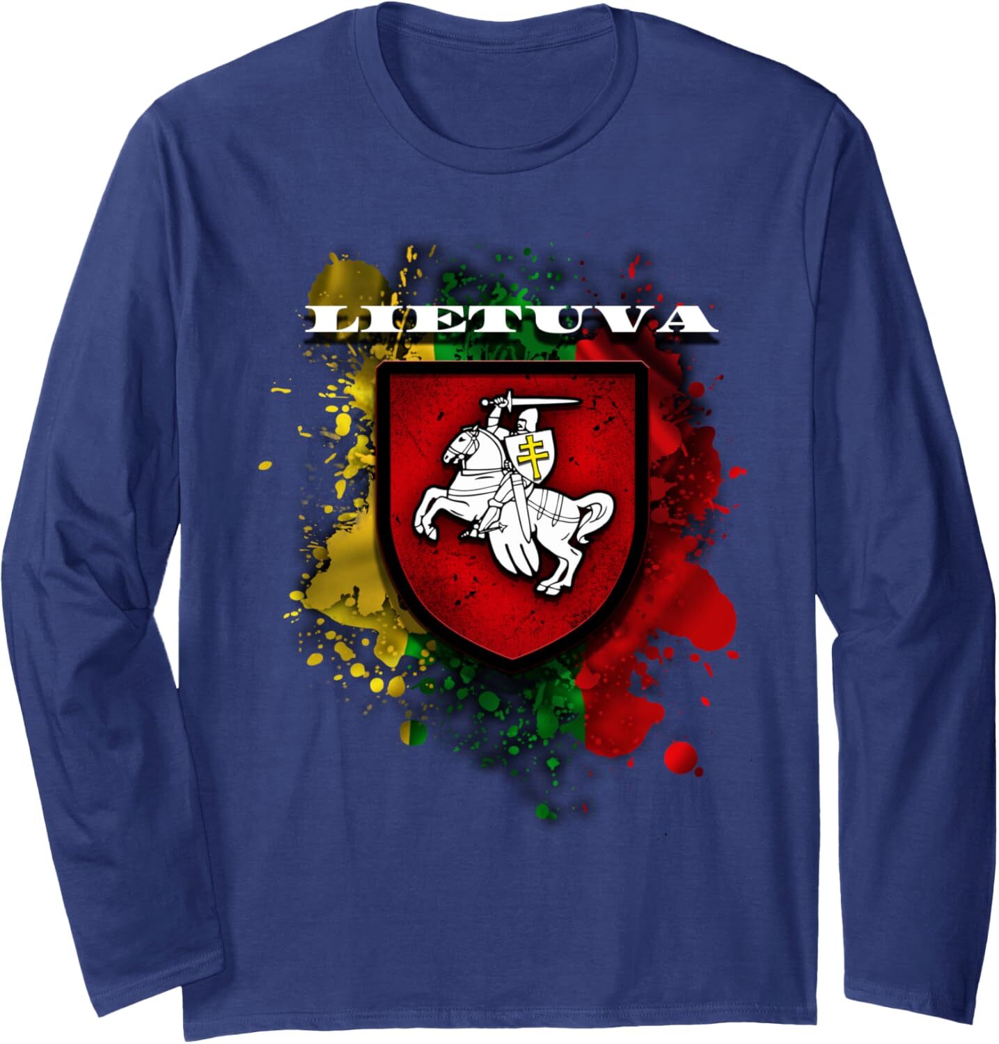 Long Sleeve Shirts for Men sweatshirt Lithuania Gift National Attributes Flag And Vytis Long Sleeve Tee Streetwear Casual tops clothes