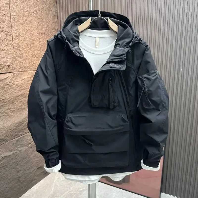 Spring Autumn Men Windproof jacket Waterproof thick coat personality customization Fleece Outdoor Sports Hiking Jacket M240919
