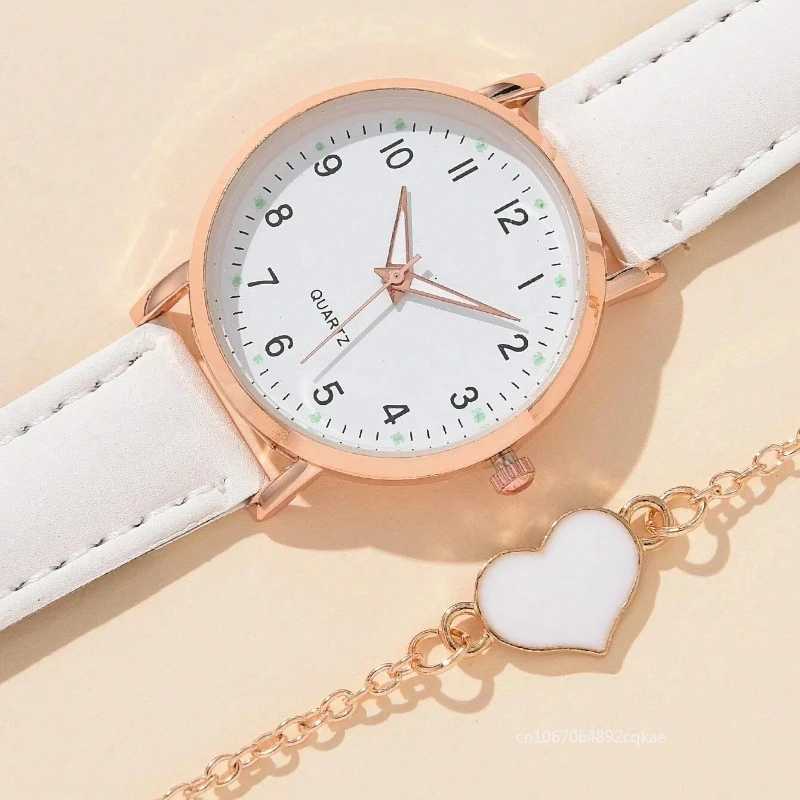 Women Fashion Watch Casual Bracelet Watches Set Leather Simple Round Dial Ladise Quartz Wristwatches Dress Clock Montre FemmeX240920