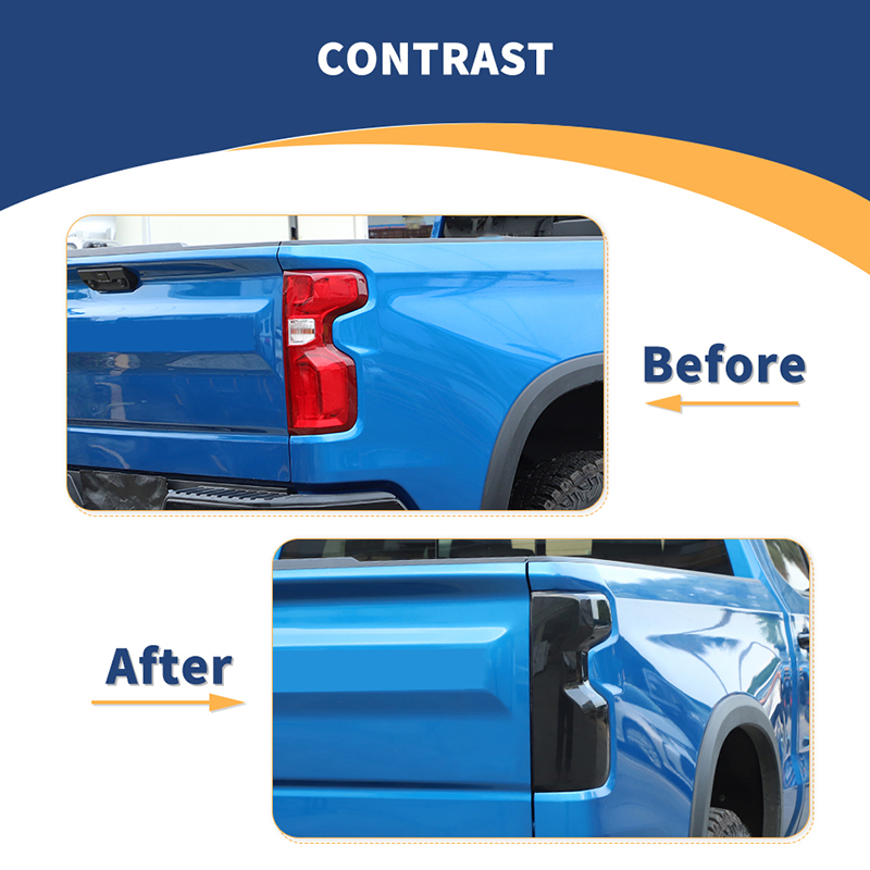Smoked Black Tail Light Cover Guard Trim for 2022+ Chevrolet Chevy Silverado