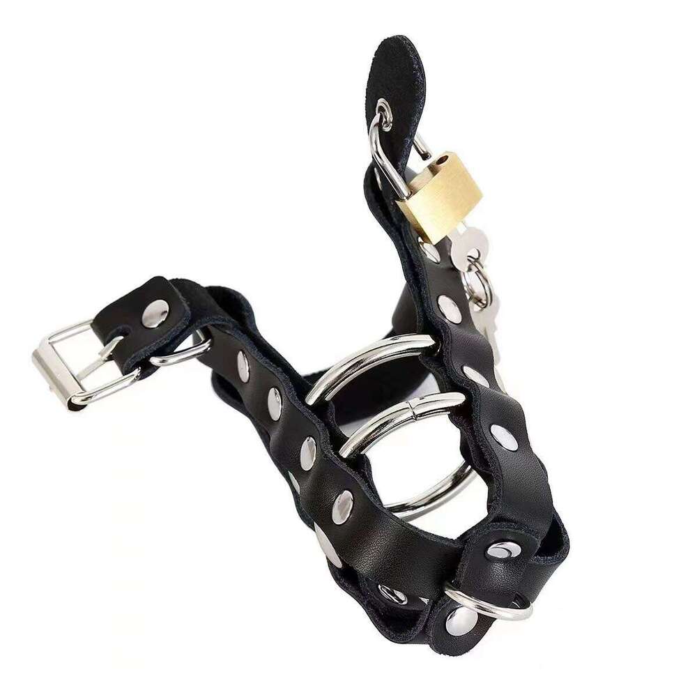High Quality Leather Male Chastity Device Penis Lock Cock Cage for men Lock Penis Cage Big Bird Male Chastity Cage