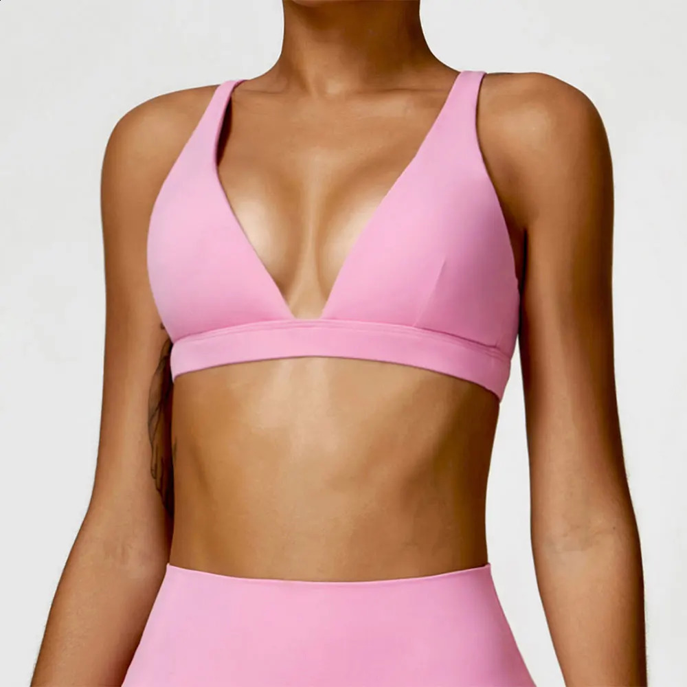 Sports Bra Shockproof Crop Anti-sweat Fitness Top Women Seamless Yoga Push up Sport Gym Breathable Workout Top Soft Underwear 240914