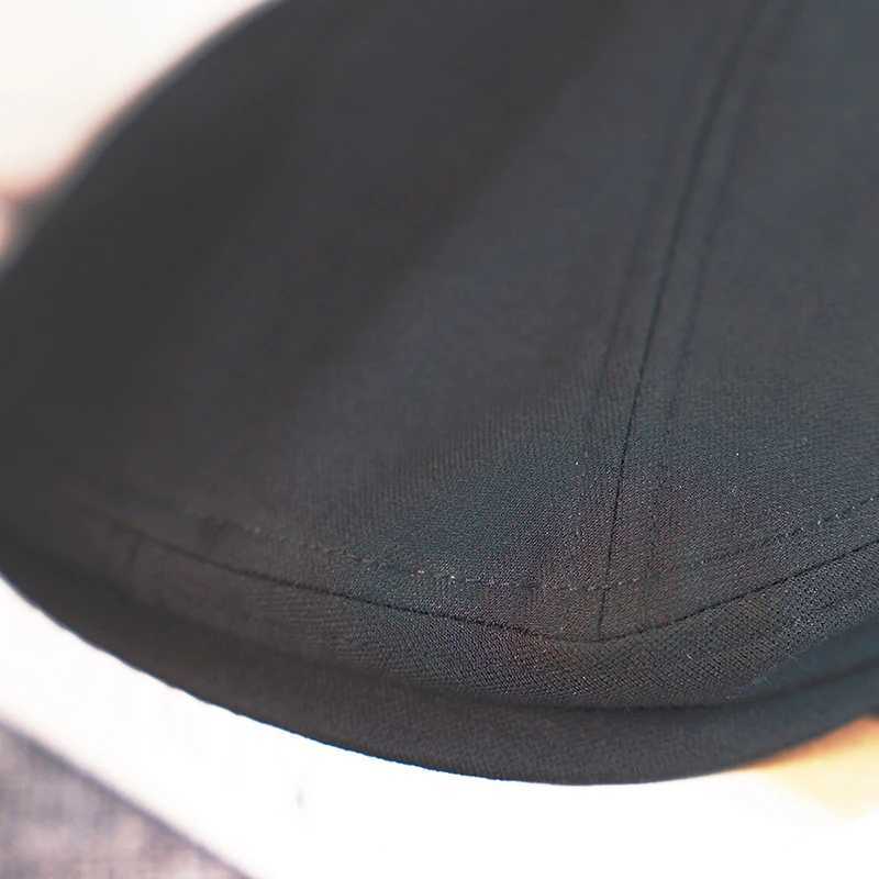 Spring Summer Linen Newsboy Cap New Solid Black Breathable Beret Mens Womens Literary Retro Hat England Hats Male Hats A-602X240919