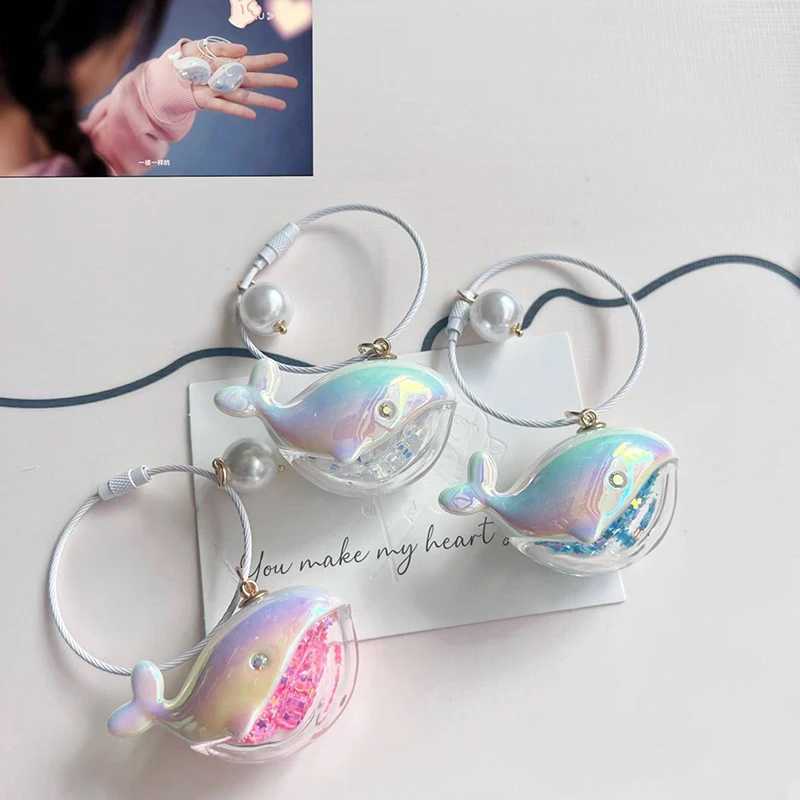 Funny Dolphin Keychain Blue Whale Keyring For Car Keys Kawaii Whale House Pendant Keyring Girls Handbag Key Chains Jewelry GiftsX240919