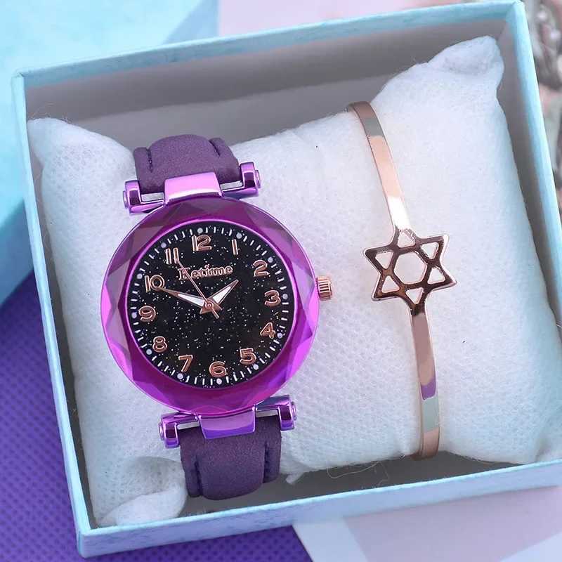 Casual Romantic Starry Sky Women Watches Fashion Ladies Wrist Watch Simple Leather Female Clock Relogio FemininoX240920