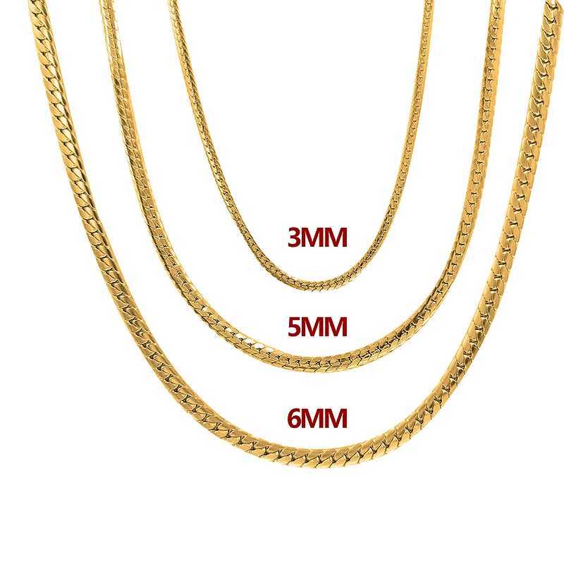 Cuban Link Chain Necklace Stainless Steel Long Chain For Men Women Jewelry GiftsX240919