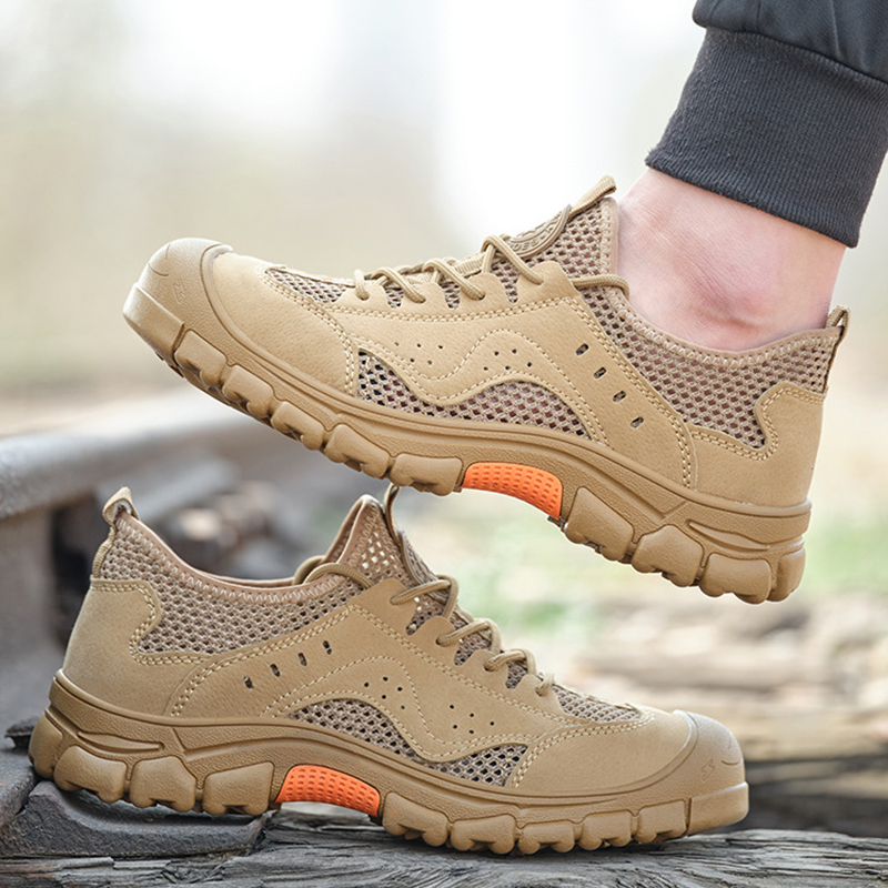 Summer Breathable Work Sneakers Men Safety Protective Shoes Puncture-Proof Anti-smash Steel Toe Shoes Working Safe Shoes