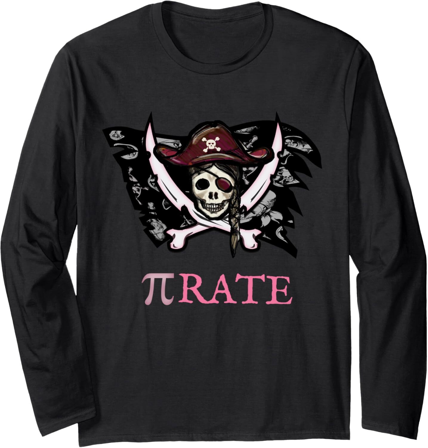 Long Sleeve Shirts for Men sweatshirt PI rate Pirate Funny Cool Math Geek Nerd Gift Long Sleeve Tee Streetwear Casual tops clothes