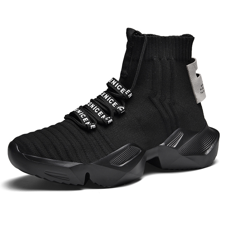 Running 2023 Sneakers High Top Fashion Sport Men Shoes Mesh Breathable Comfort Thick Bottom Outdoor Big Size 39-47
