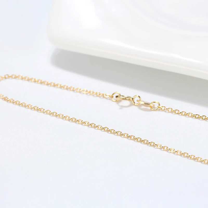 KISS MANDY 14K Gold Genuine 925 Sterling Silver 1.0mm Cable Chain Necklace with Handmade Elegant Chain for Women Jewelry SC06X240919