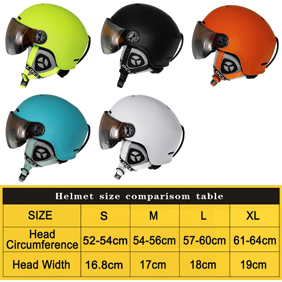 LOCLE Upgrade Ski Helmet With Goggles Integrated PCEPS CE Certification Skiing Women Men Snowboard Snow 240910