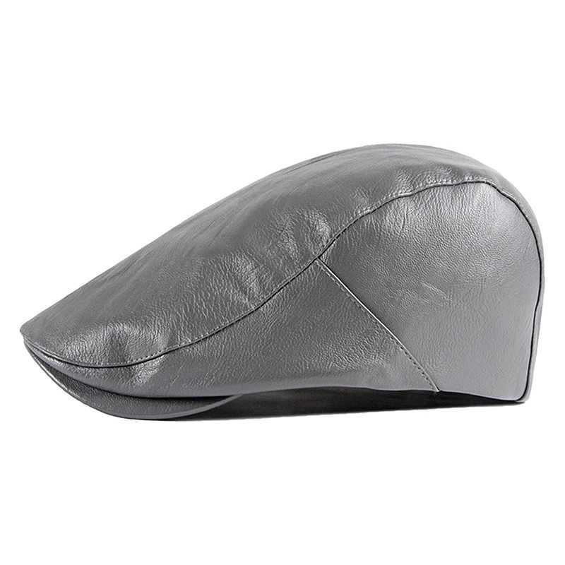 Retro PU Leather Newsboy Cap Men Women British Berets Visors Caps Office Party Painter Hat England Style Autumn Beanies LeisureX240919