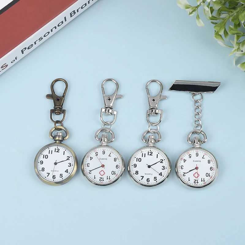 1pcs Retro Quartz Vintage Pocket Watch Movement Keychain KeyringX240919