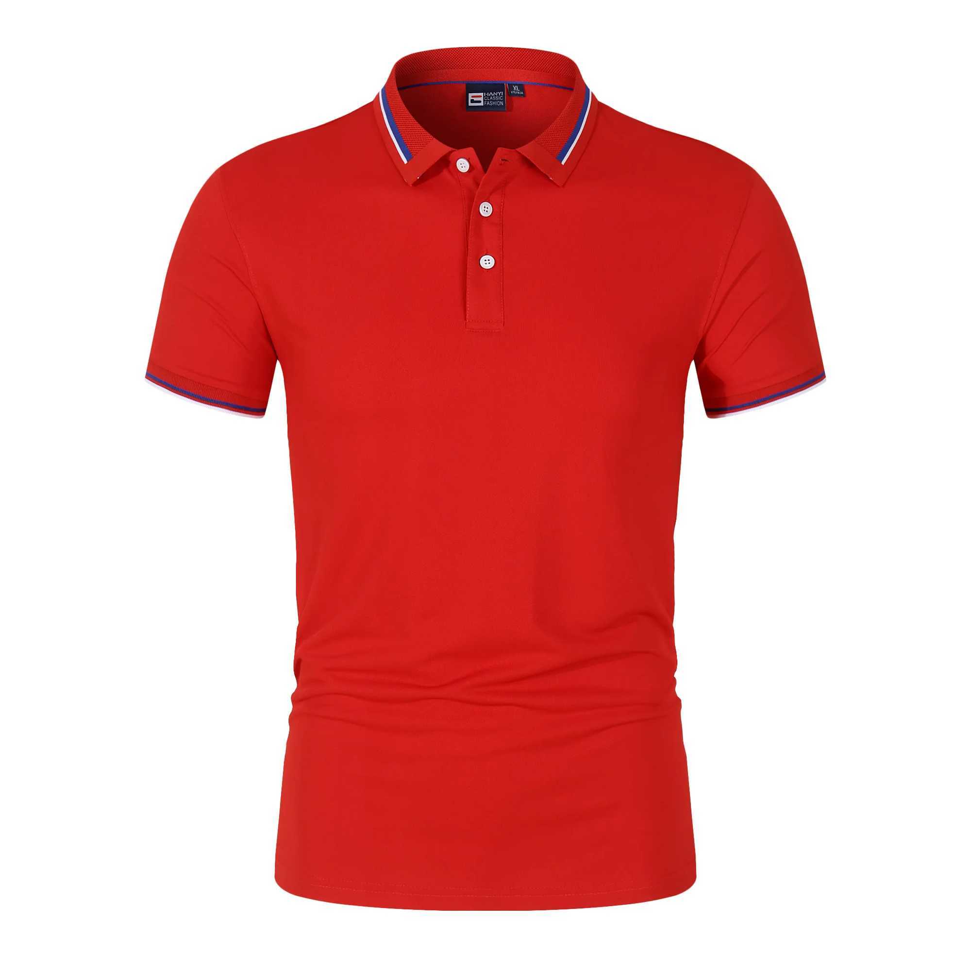 New Polo Shirt Men Solid Casual Cotton Polo Men Slim Fit Short Sleeve Mens PoloX240920