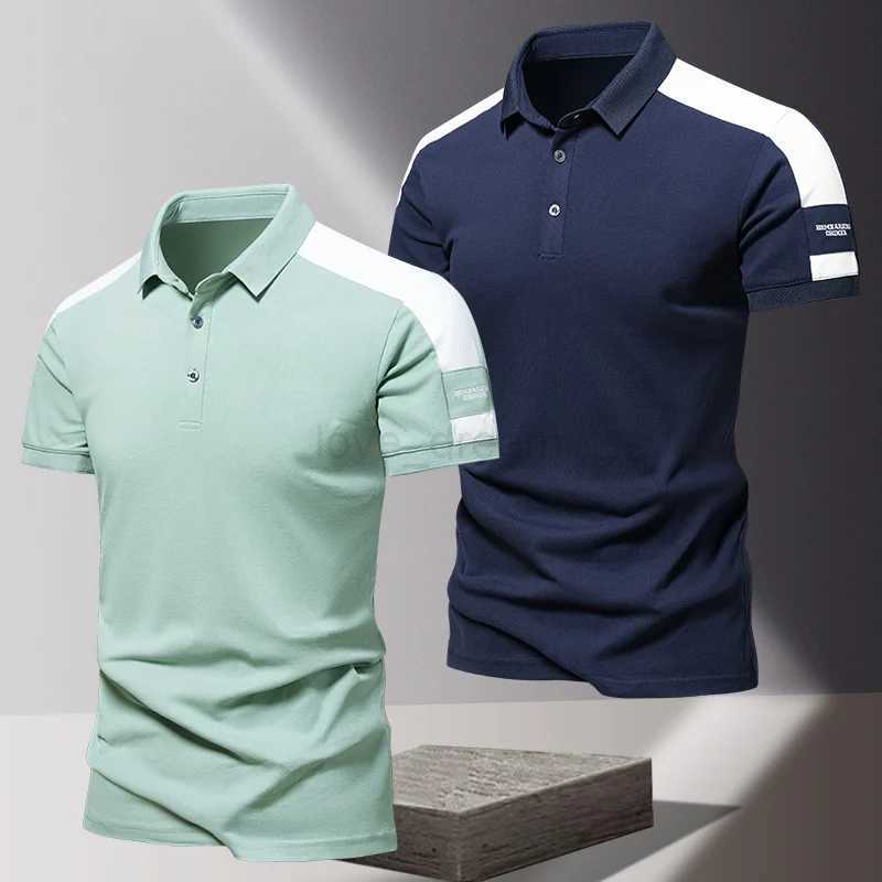 Mens POLO shirt summer ice silk high-end business casual short sleeved T-shirt solid color thin pure cotton lapel topXJ240920