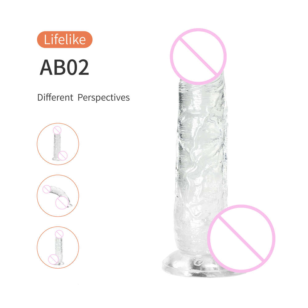 7 inch soft TPE TPR realistic clear jelly crystal dildo for women translucent cock penis adult sex toys