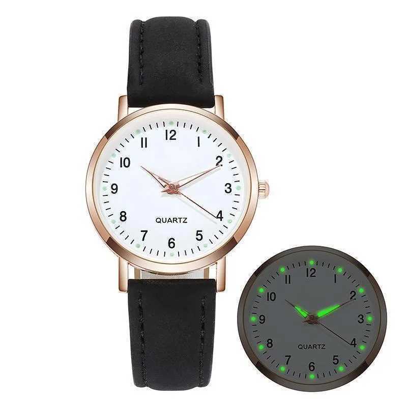 Ladies Diamond-studded Luminous Retro Female Watch Leather Belt Quartz Watch Women Simplicity Casual Decoration WristwatchesX240920
