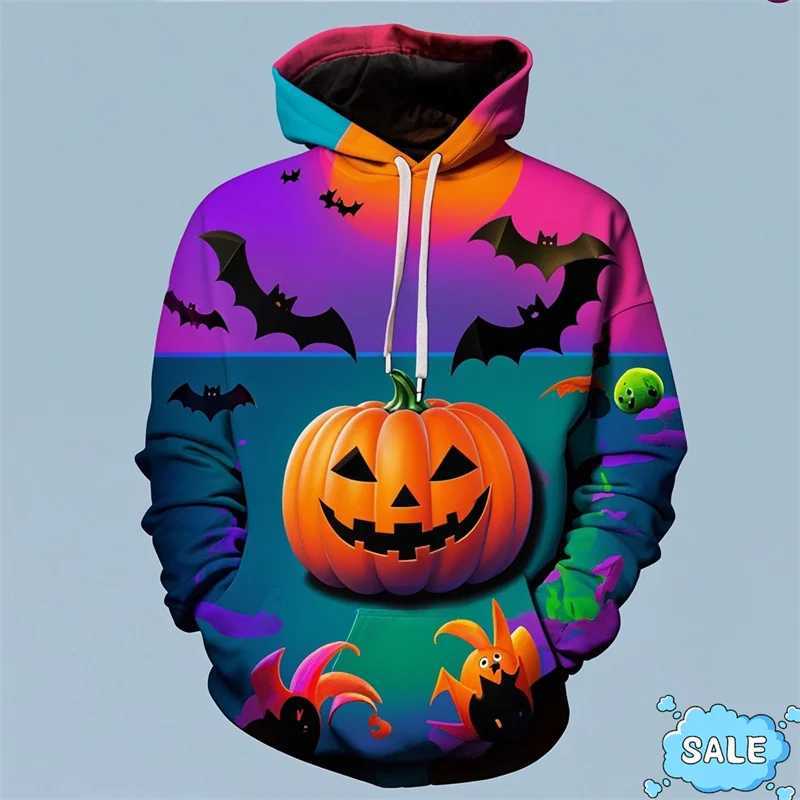 Harajuku 3D Printed Halloween Day Hoodies All Saints Day Pumpkins Graphic Hooded Sweatshirts Men Fashion Funny Pullovers Hoodie Y240920