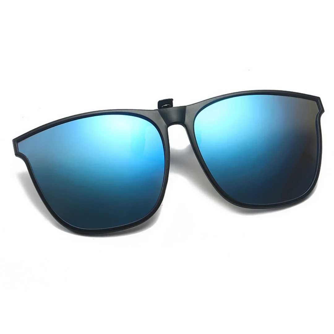 Polarized Clip On Sunglasses Men Photochromic Car Driver Goggles Night Vision Glasses Anti Glare Vintage Square GlassesX240920