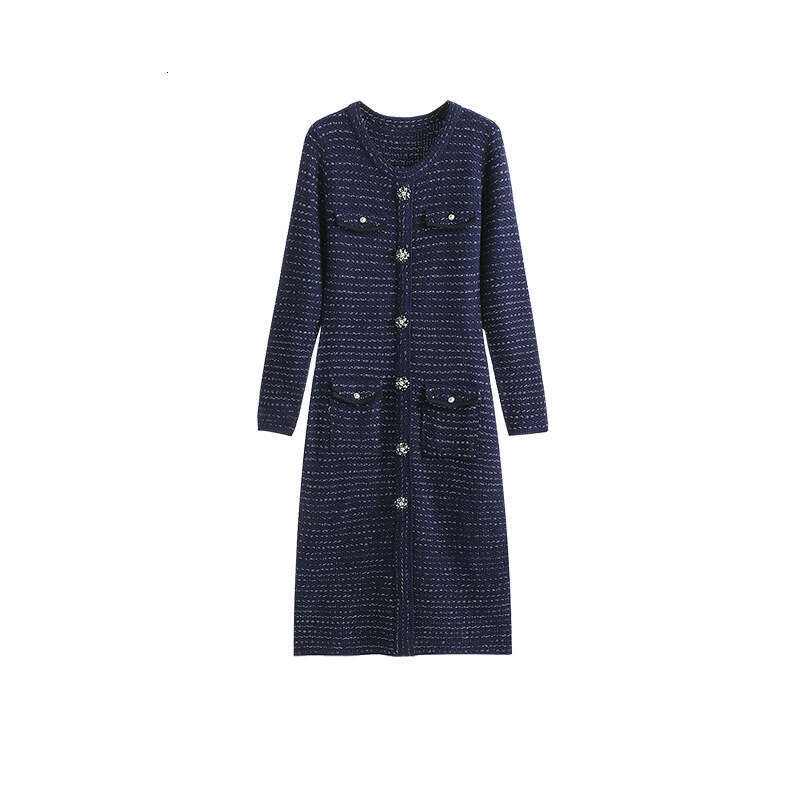 Hallowmas Elegant Small Fragrance Style Dress for Women with Western Style Skilled Waist Slimming Appearance and Age Reducing Celebrity Bottom Sweater